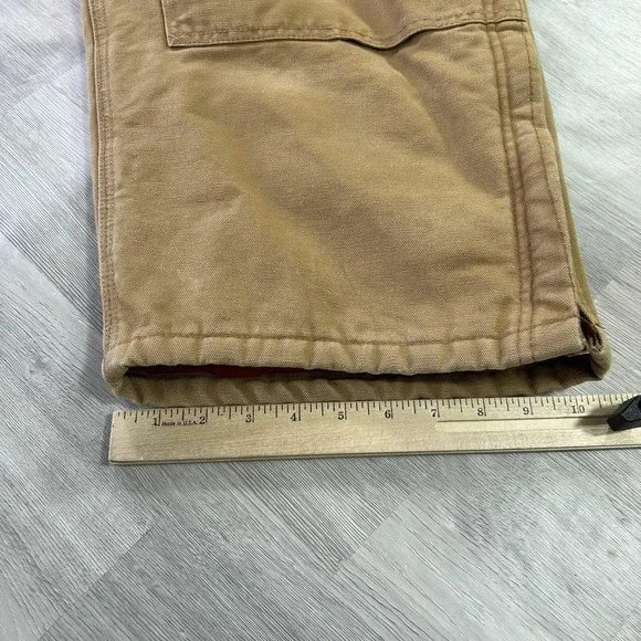 Carhartt Bib Overalls Mens 48x30 Brown Insulated Quilt Lined Workwear R02 BRN